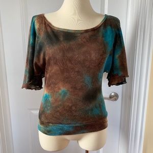 Buffalo David Bitton Teal Bat Wing Top Size M